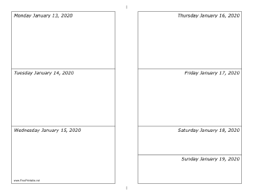 01/13/2020 Weekly Calendar-landscape Calendar