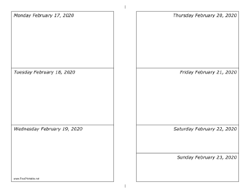02/17/2020 Weekly Calendar-landscape Calendar
