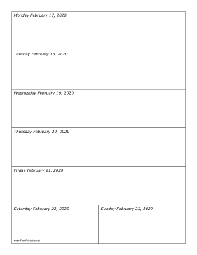 02/17/2020 Weekly Calendar-portrait Calendar