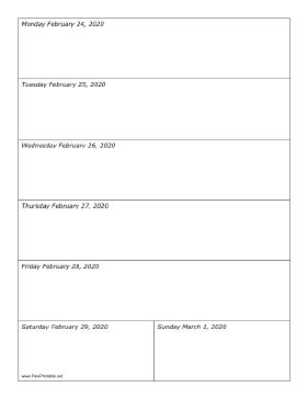 02/24/2020 Weekly Calendar-portrait Calendar