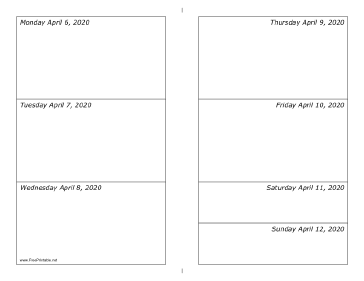 04/06/2020 Weekly Calendar-landscape Calendar