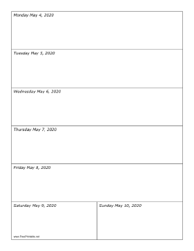 05/04/2020 Weekly Calendar-portrait Calendar