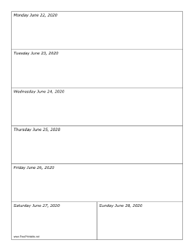 06/22/2020 Weekly Calendar-portrait Calendar