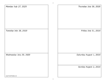 07/27/2020 Weekly Calendar-landscape Calendar