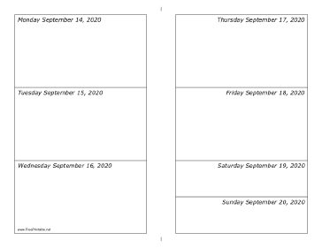 09/14/2020 Weekly Calendar-landscape Calendar