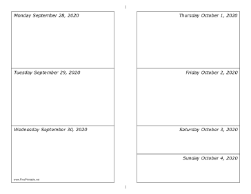 09/28/2020 Weekly Calendar-landscape Calendar