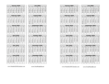 2020 Calendar Bookmark Calendar