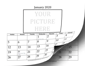 2020 Picture 3x5 Calendar