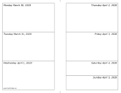03/30/2020 Weekly Calendar-landscape calendar