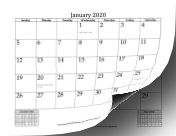 2020 Calendar Mini-Month calendar