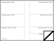 2020 Weekly Calendar-landscape calendar